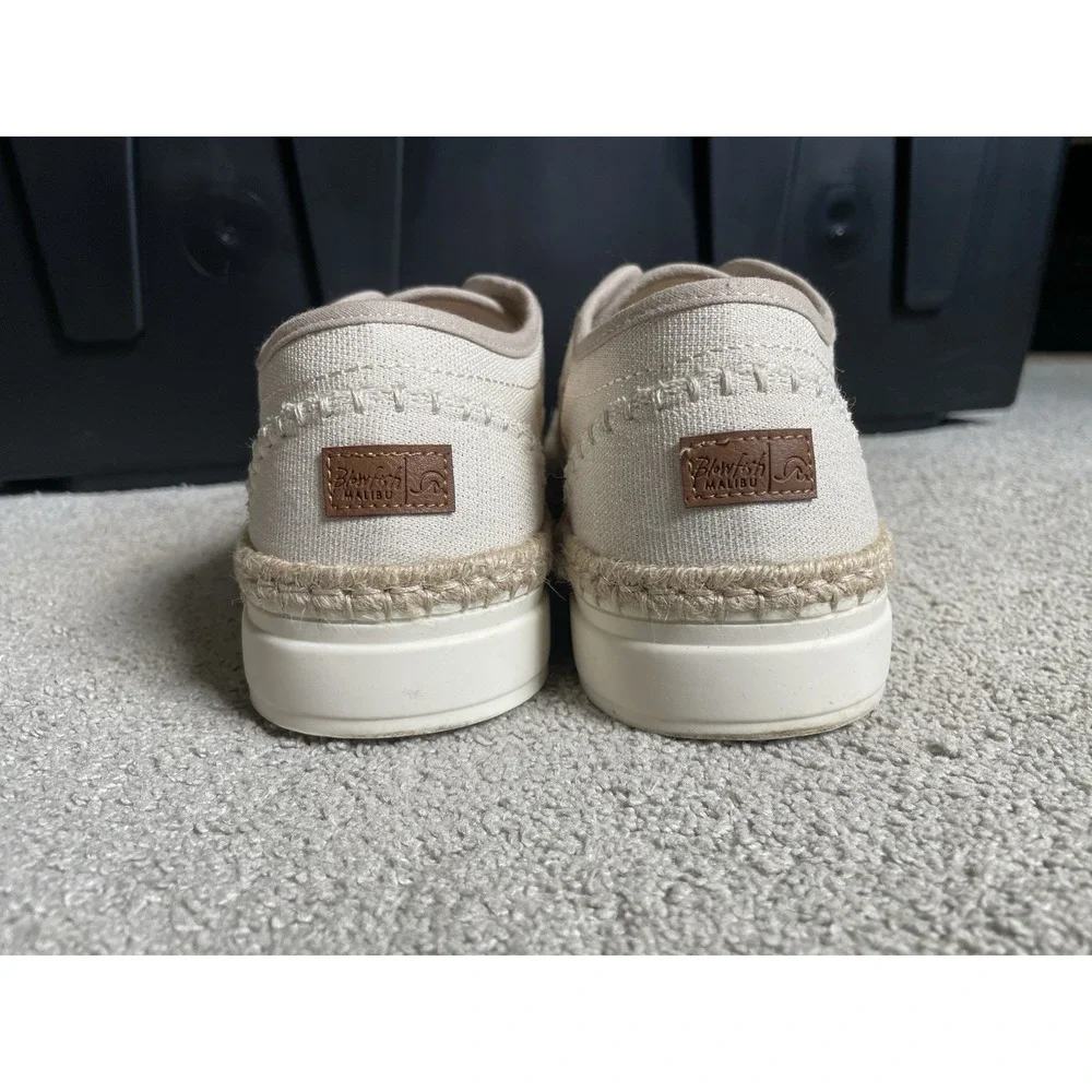 Blowfish Malibu No Chill Cream Canvas Espadrille Worn 1x Slip On Sneakers Sz 10